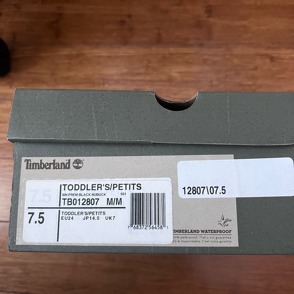Timberland Premium 6 Inch Waterproof Boot for Toddler in Black Size 7.5